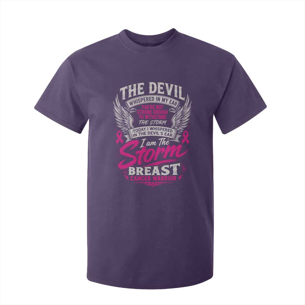 Breast Cancer Warrior T Shirt For Kid I Whispered I Am The Storm Pink Ribbon