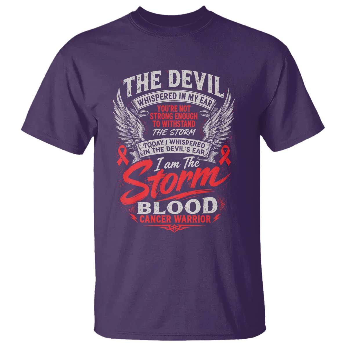 Blood Cancer Warrior T Shirt I Whispered I Am The Storm Red Ribbon