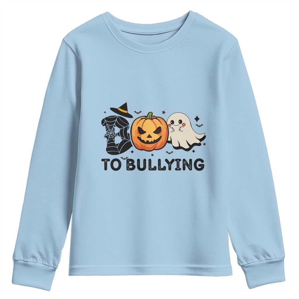Halloween Unity Day Youth Sweatshirt Boo To Bullying Bullying Prevention Ghost Pumpkin