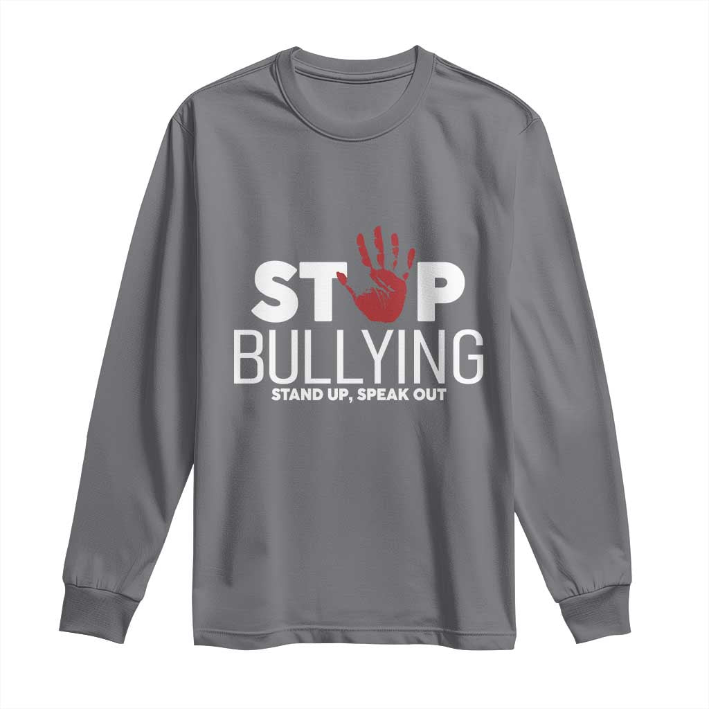 Bullying Prevention Long Sleeve Shirt Stop Bullying Stand Up Speak Out Hand Prints
