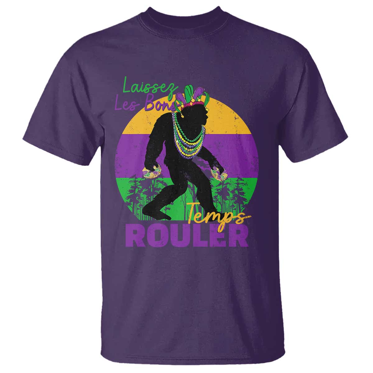 funny-bigfoot-mardi-gras-t-shirt-laissez-les-bons-temps-rouler-bald-cypress
