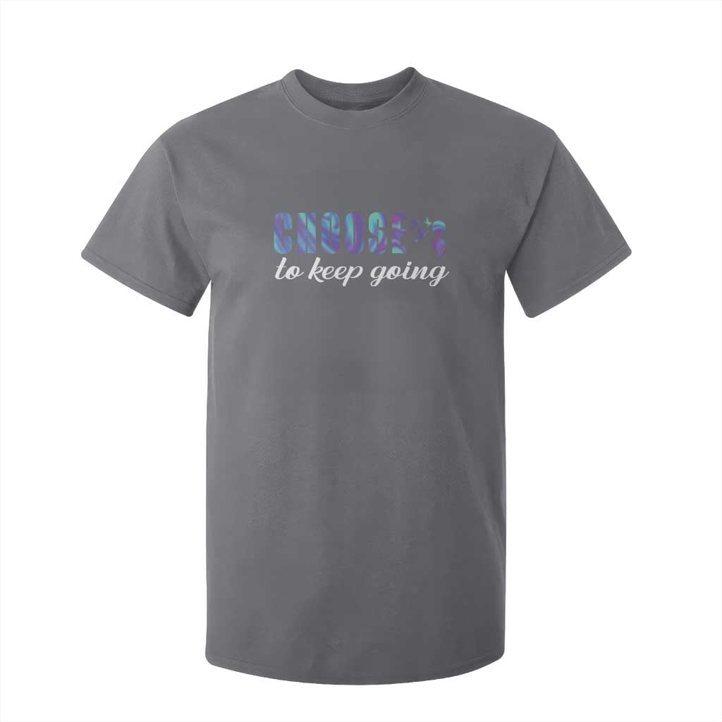 Suicide Prevention Support T Shirt For Kid Choose To Keep Going Semicolon Birds