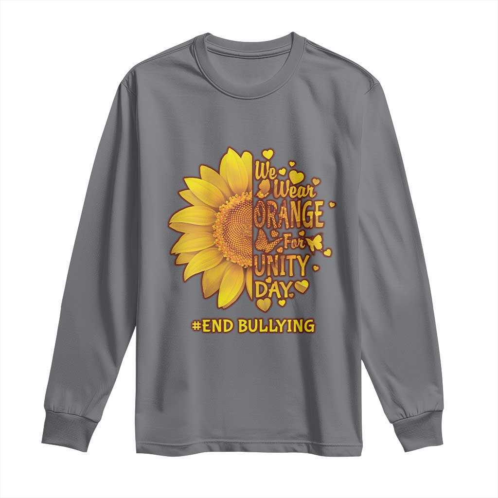 Bullying Prevention Long Sleeve Shirt We Wear Orange For Unity Day End Bullying Sunflower