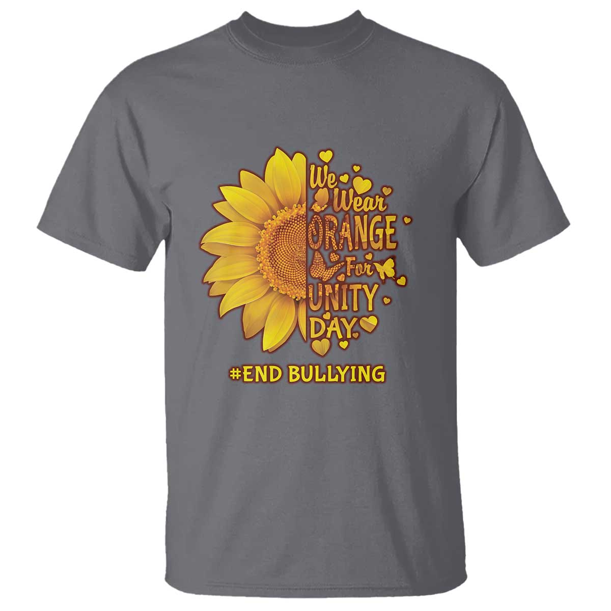 Bullying Prevention T Shirt We Wear Orange For Unity Day End Bullying Sunflower