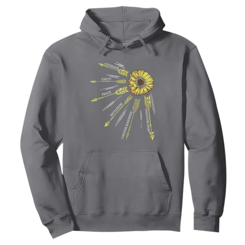 Bullying Prevention Hoodie Courage Unity Peace Inclusion Choose Kindness Sunflower