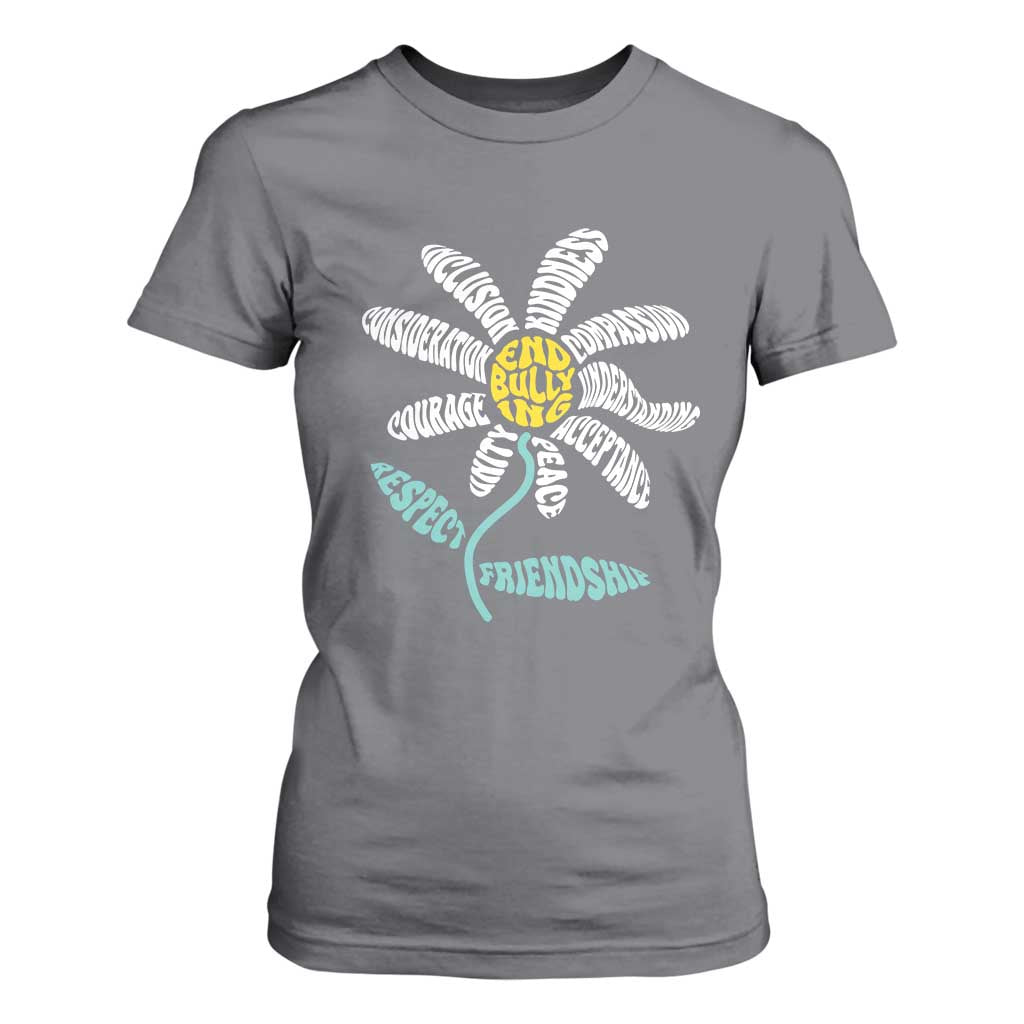 Bullying Prevention T Shirt For Women End Bullying Courage Kindness Peace Inclusion Daisy Flower