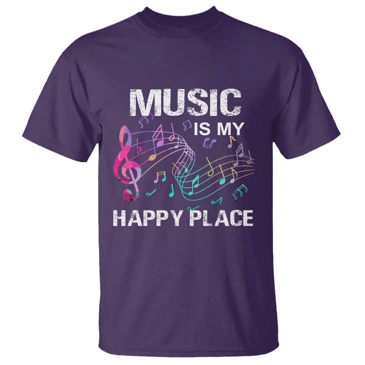 music-is-my-happy-place-t-shirt-music-sheet-note-novelty-inspiring