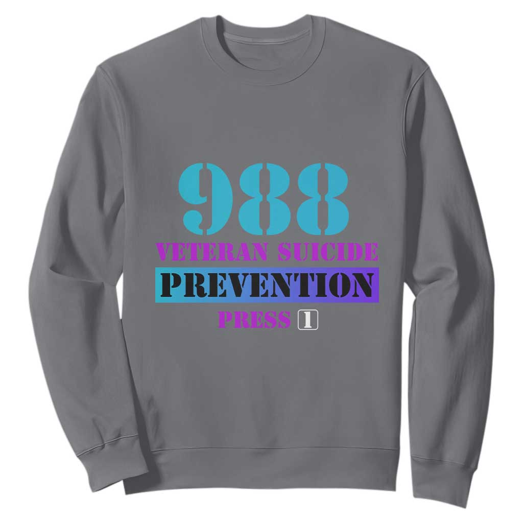 Suicide Prevention Support Sweatshirt 988 Veteran Suicide Prevention Press 1