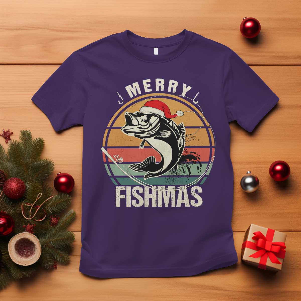 funny-christmas-fishing-t-shirt-merry-fishmas-vintage-sunset-retro