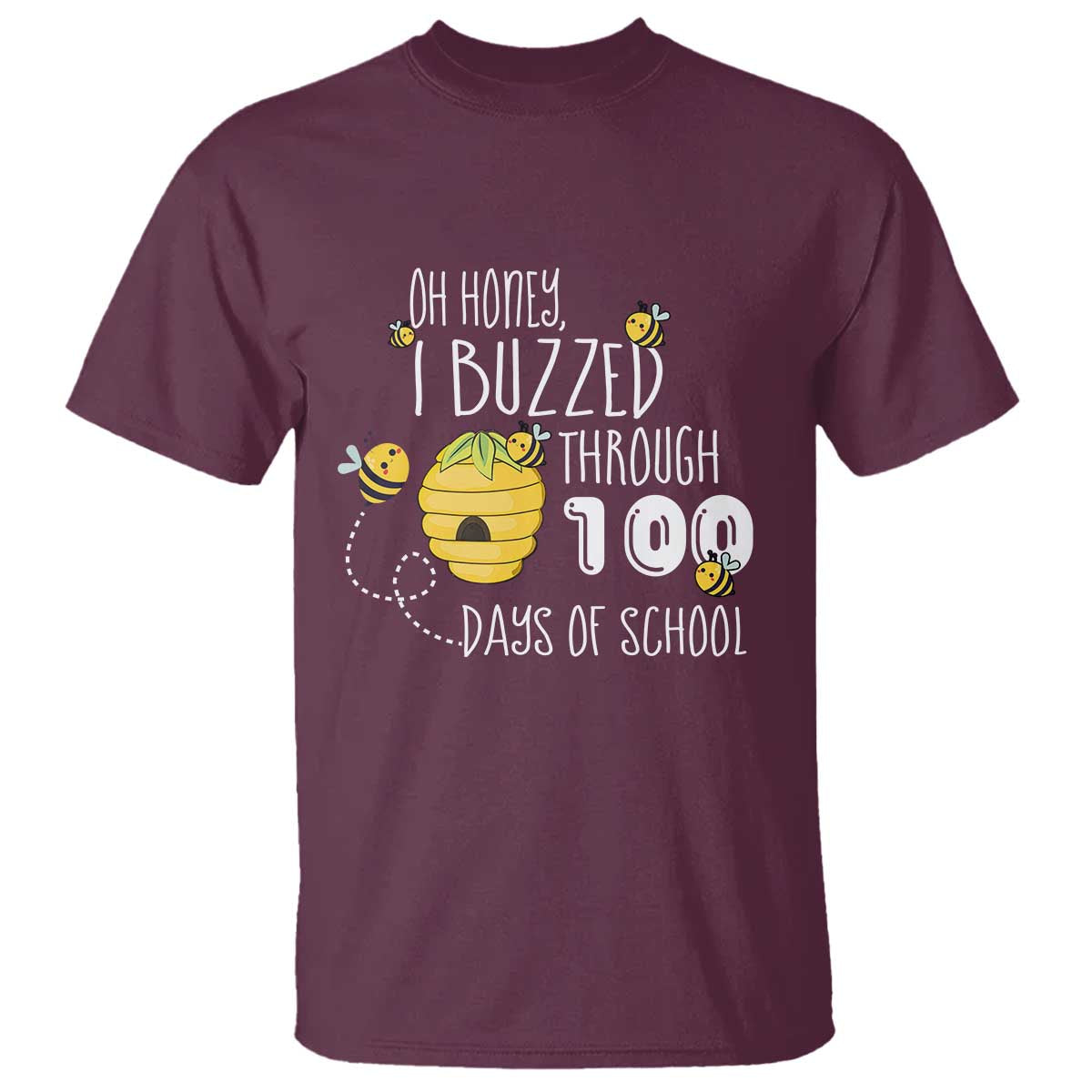 funny-100th-day-of-school-bee-t-shirt-oh-honey-i-buzzed-through-100-days-of-school