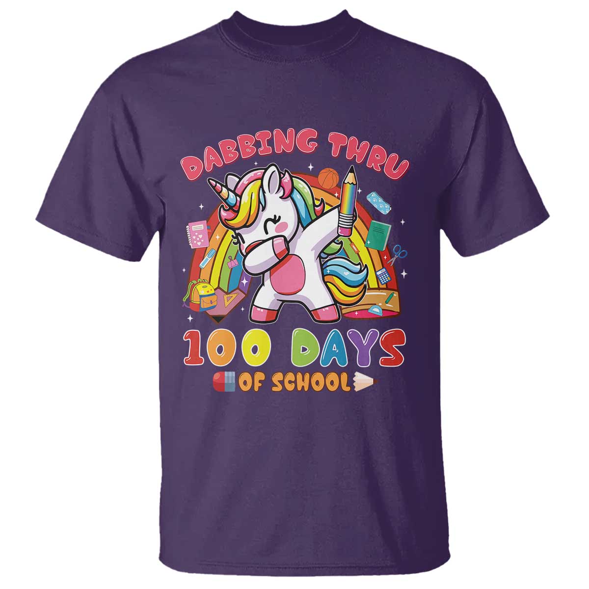 funny-dabbing-thru-100-days-of-school-t-shirt-dabbing-unicorn-rainbow