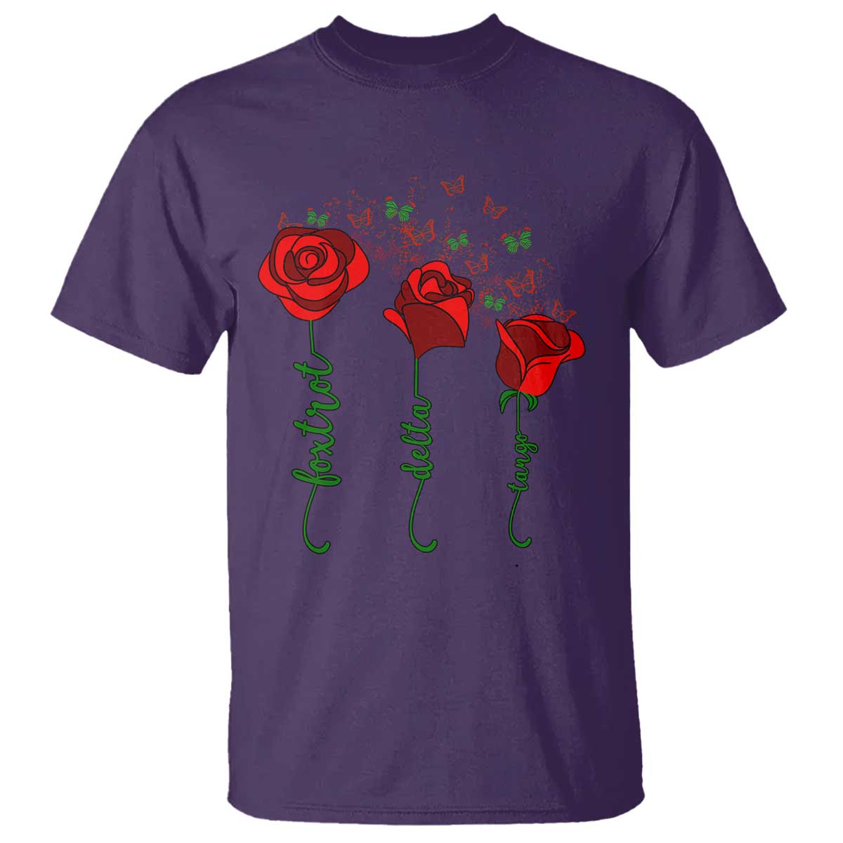 funny-foxtrot-delta-tango-t-shirt-vintage-rose-flowers-butterfly