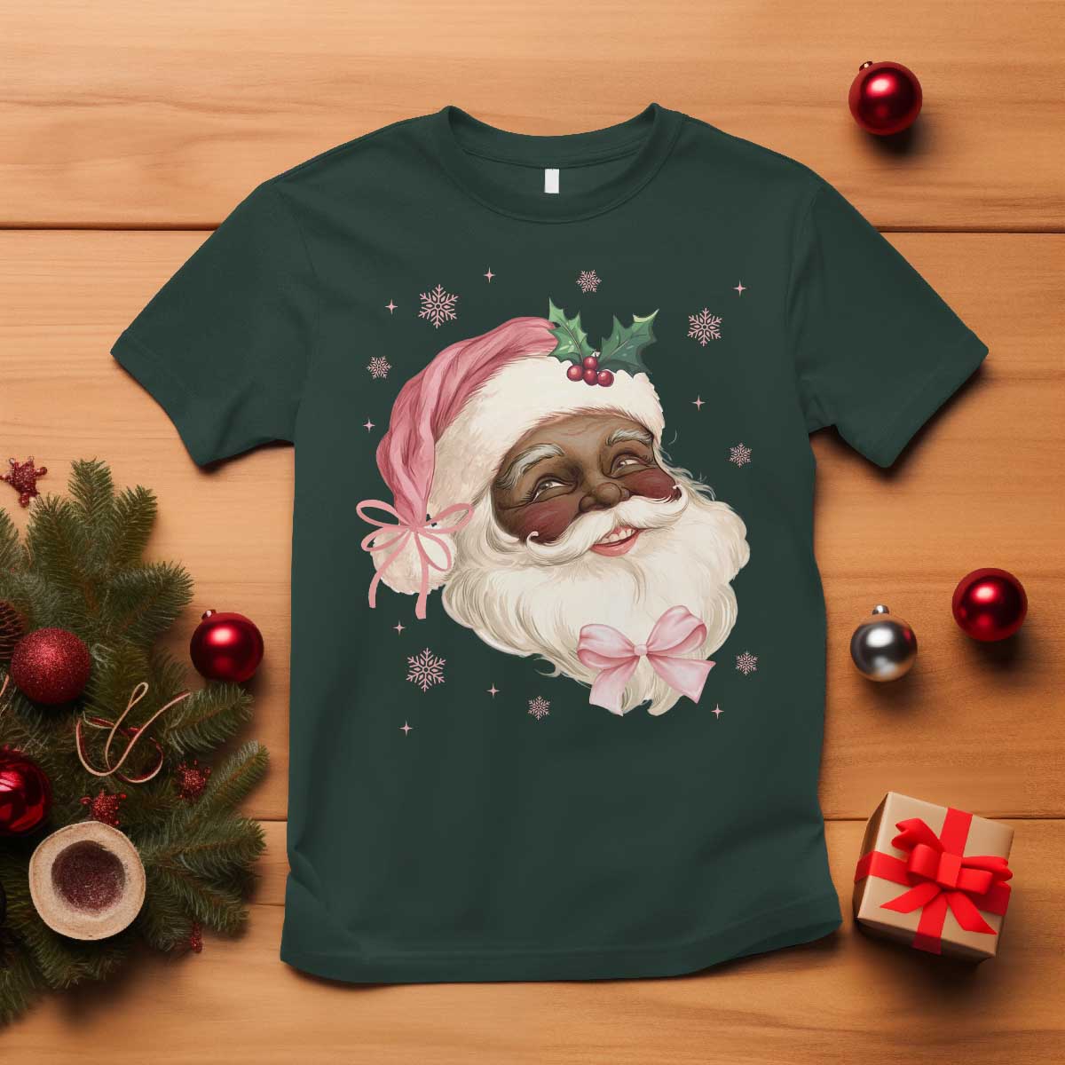 christmas-coquette-pink-black-santa-bow-t-shirt