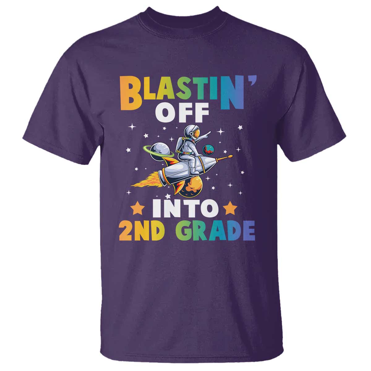 funny-back-to-school-space-t-shirt-blastin-off-into-2nd-grade-astronaut-rocket