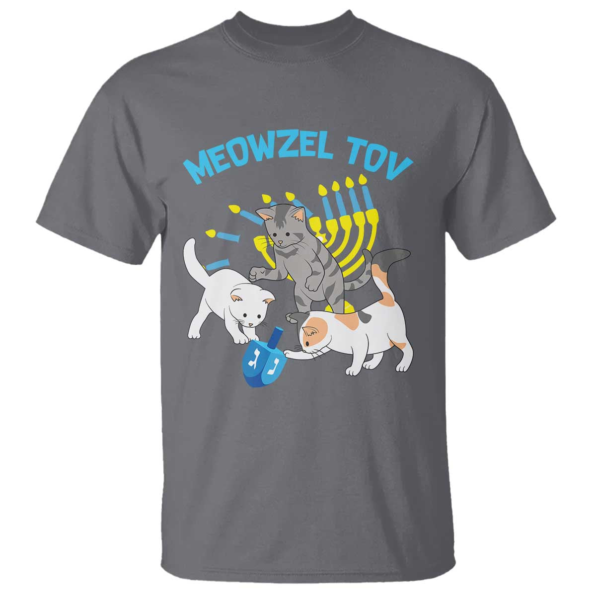 funny-hanukkah-cats-t-shirt-meowzel-tov-dreidels-menorah-chanukah-jewish-festival