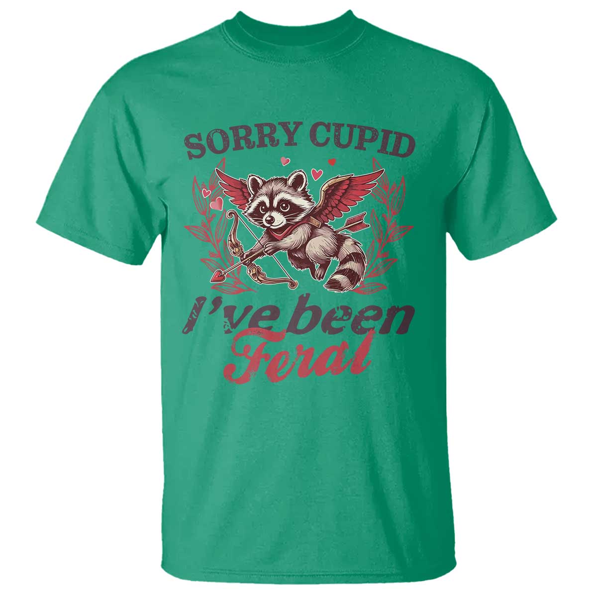 funny-sorry-cupid-ive-been-feral-t-shirt-valentines-day-cupid-racoon