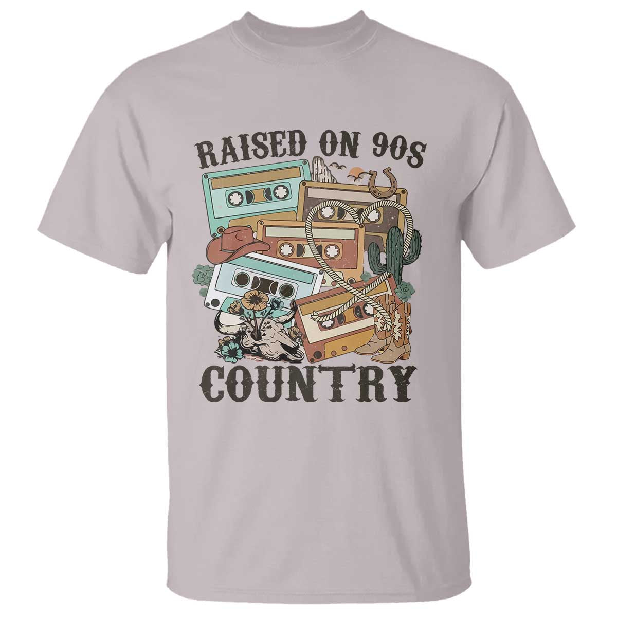 funny-western-country-t-shirt-raised-on-90s-country-mixtape
