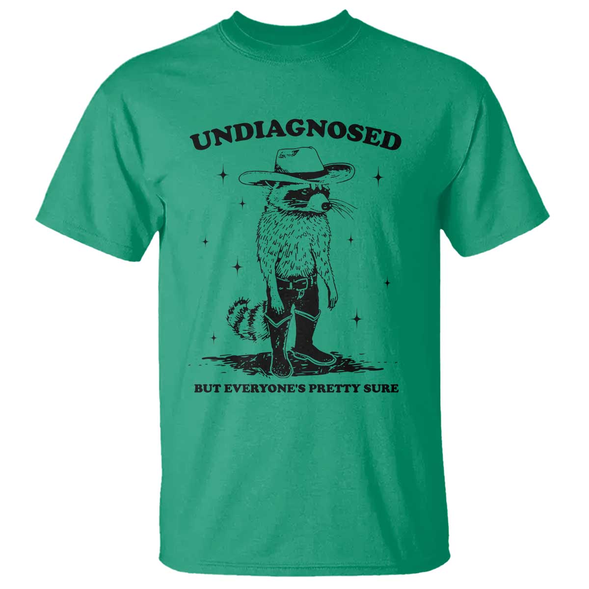 funny-undiagnosed-but-everyones-pretty-sure-t-shirt-cowboy-racoon