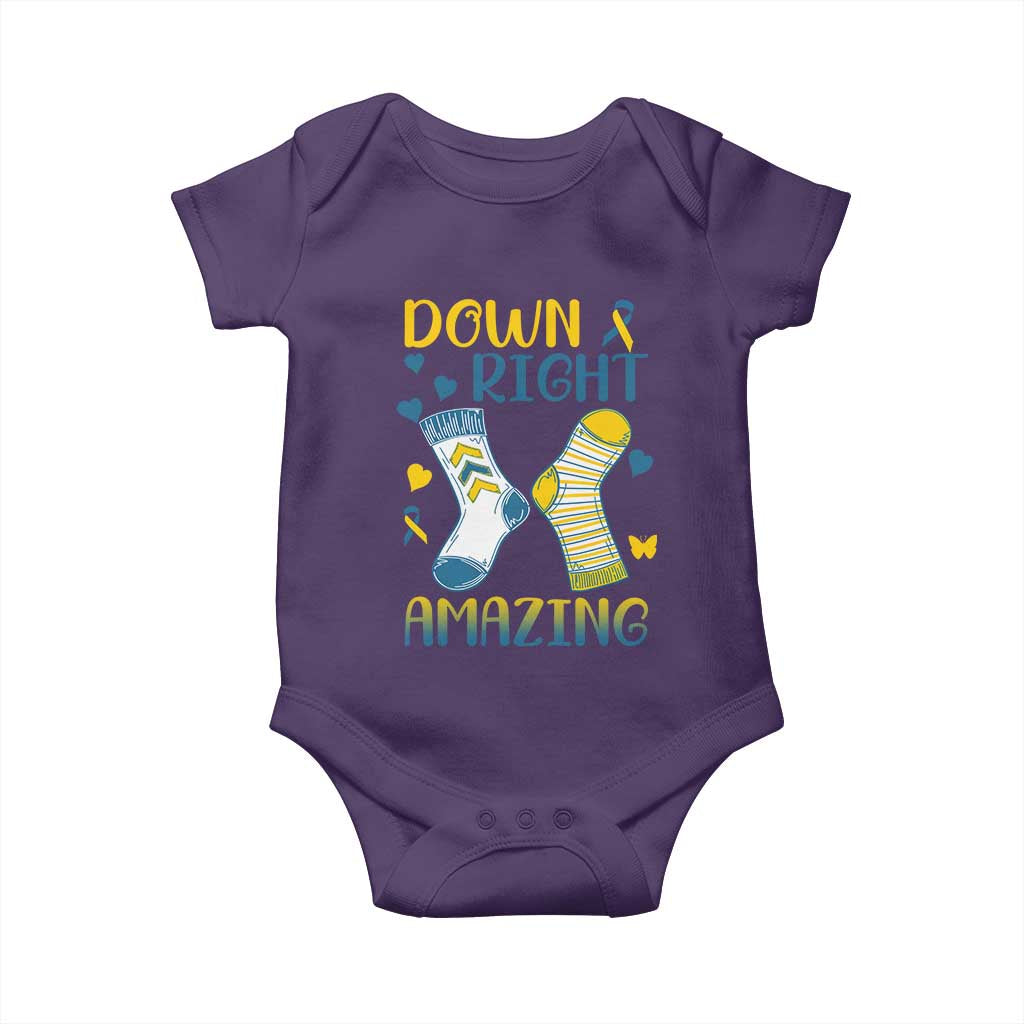 Down Right Amazing Baby Onesie Down Syndrome Support Socks Ribbon