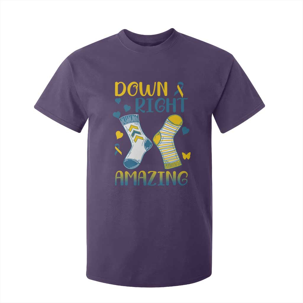 Down Right Amazing T Shirt For Kid Down Syndrome Support Socks Ribbon