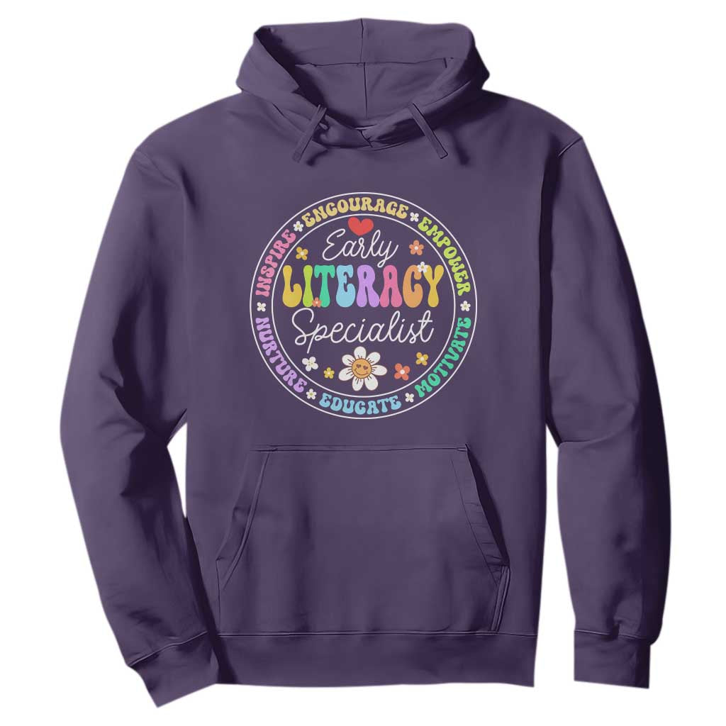 Early Literacy Specialist Hoodie Reading Dyslexia Support Month