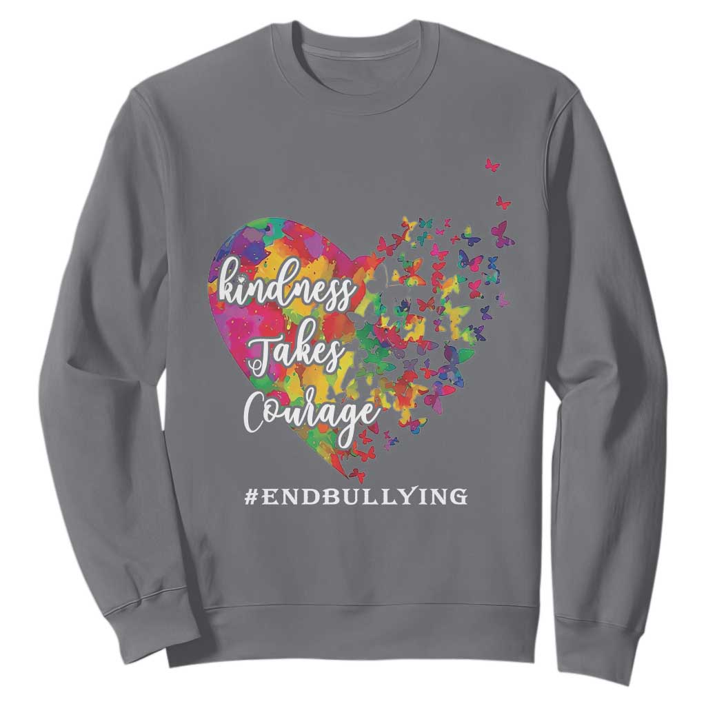 Unity Day Sweatshirt Kindness Takes Courage End Bullying Support Heart Butterfly