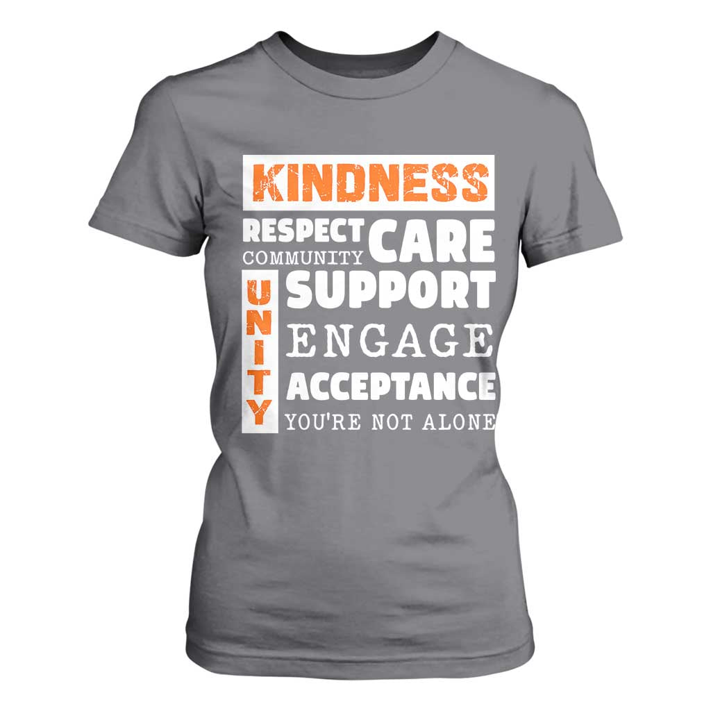 Bullying Prevention T Shirt For Women Kindness Respect Support Unity Day