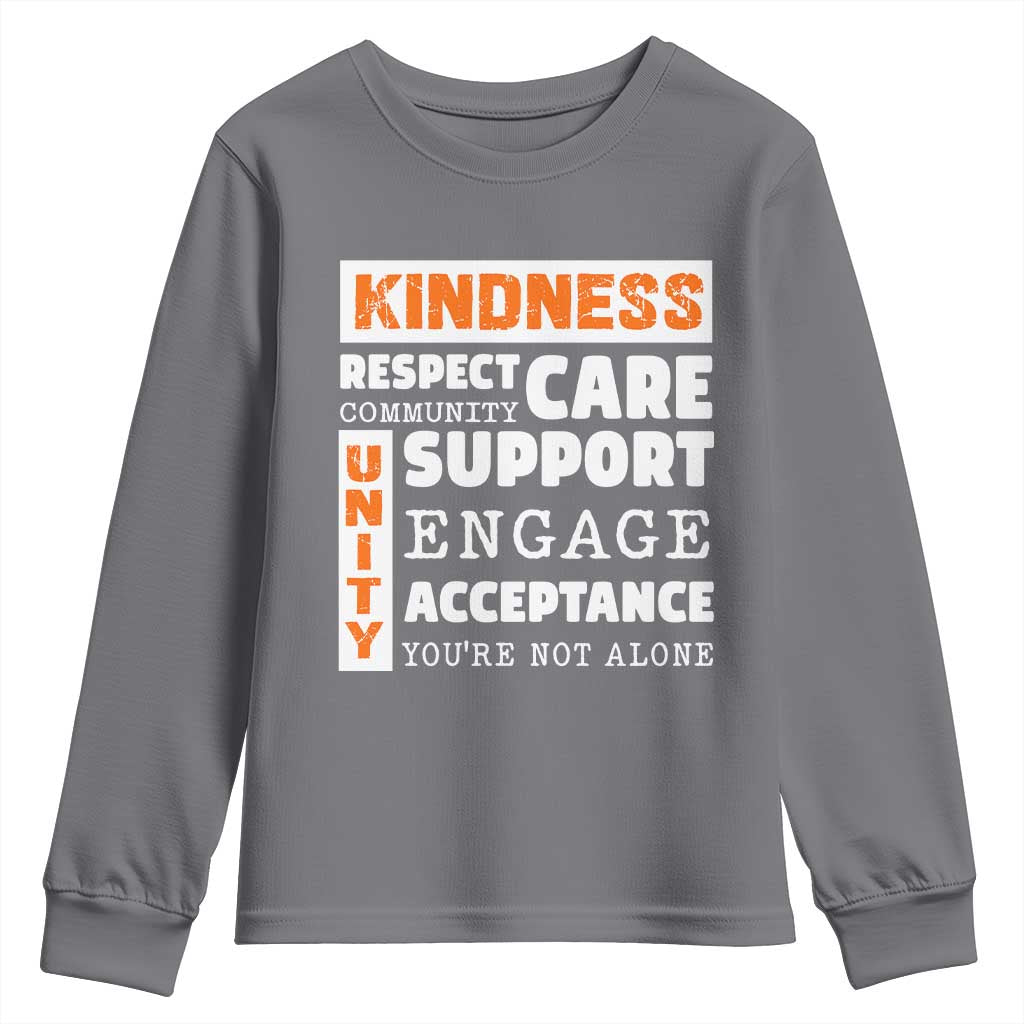 Bullying Prevention Youth Sweatshirt Kindness Respect Support Unity Day