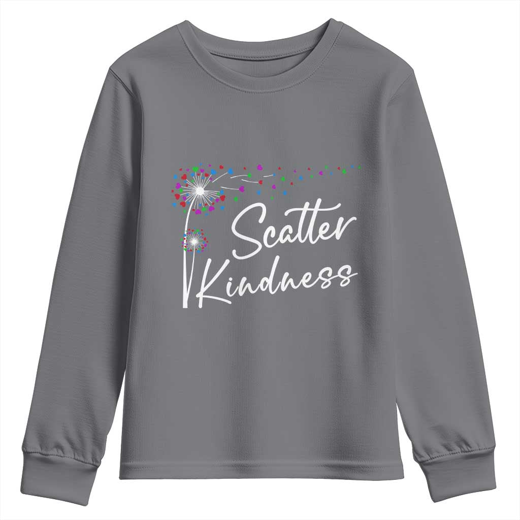 Unity Day Youth Sweatshirt Scatter Kindness Dandelions Heart Bullying Prevention