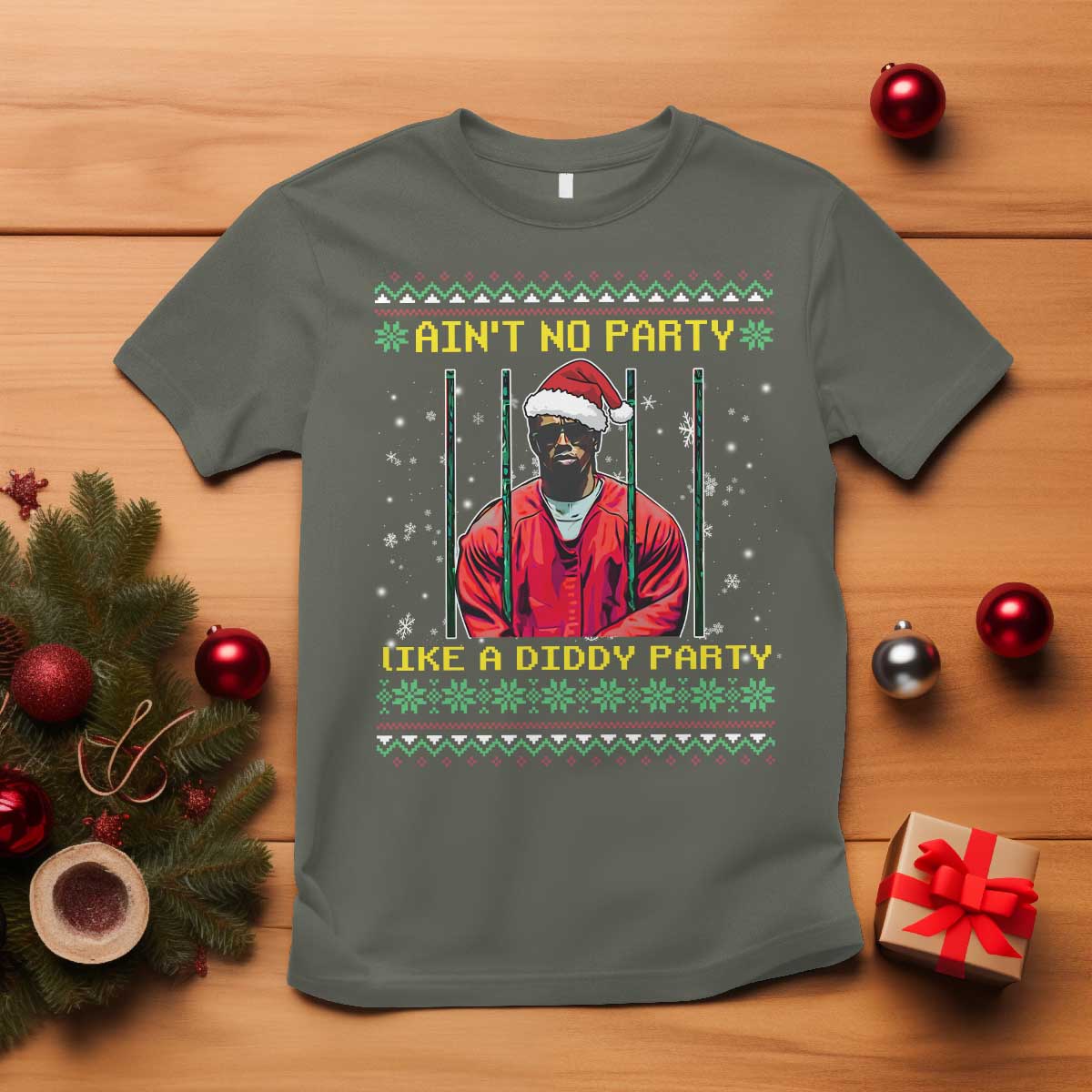 funny-diddy-aint-no-party-like-a-diddy-party-christmas-t-shirt