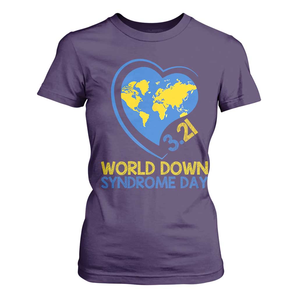 World Down Syndrome Day March 21 World Heart T Shirt For Women