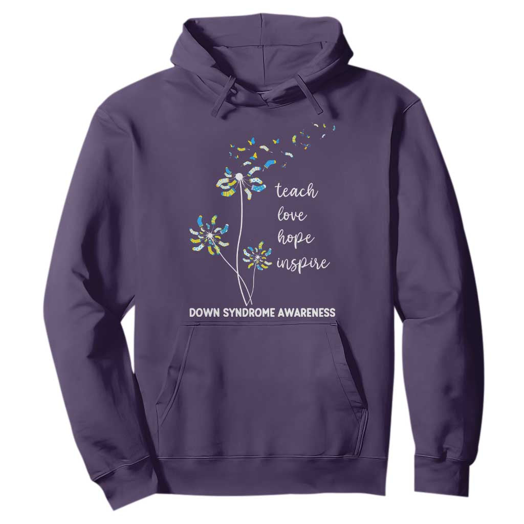 Down Syndrome Support Hoodie Teach Love Hope Inspire Socks Dandelion