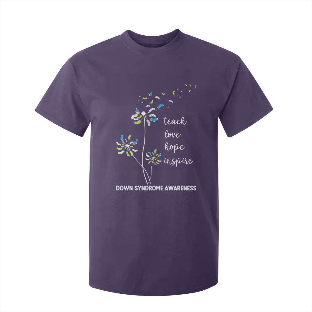 Down Syndrome Support T Shirt For Kid Teach Love Hope Inspire Socks Dandelion