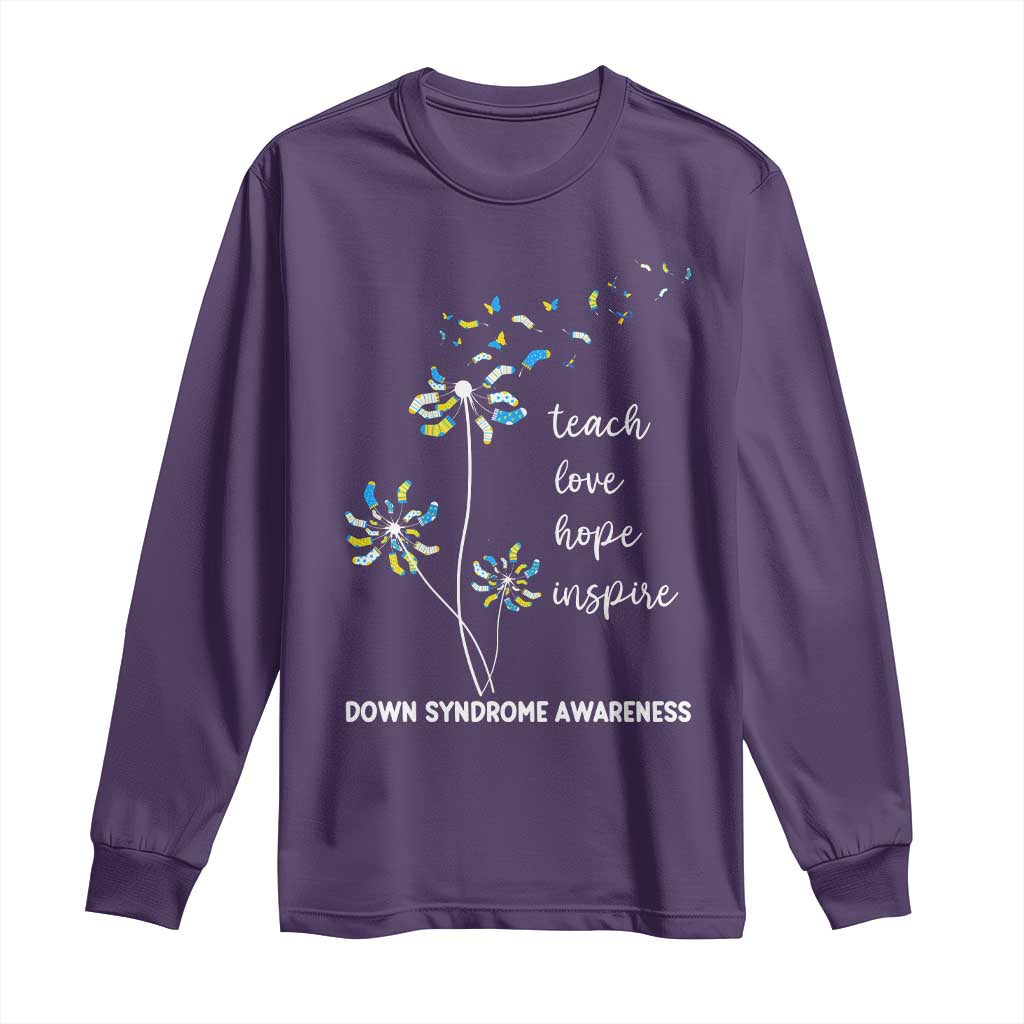 Down Syndrome Support Long Sleeve Shirt Teach Love Hope Inspire Socks Dandelion
