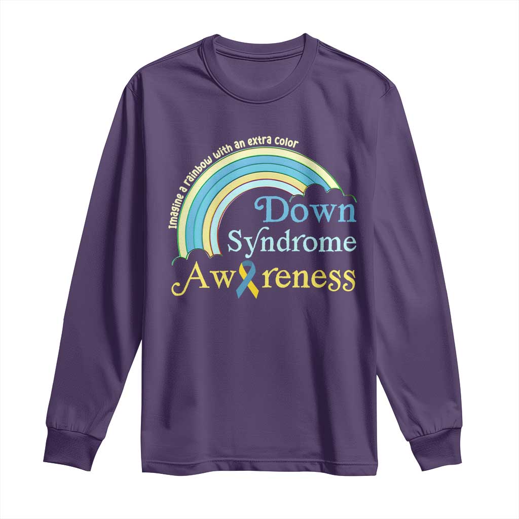 Down Syndrome Support Long Sleeve Shirt Imagine A Rainbow With An Extra Color
