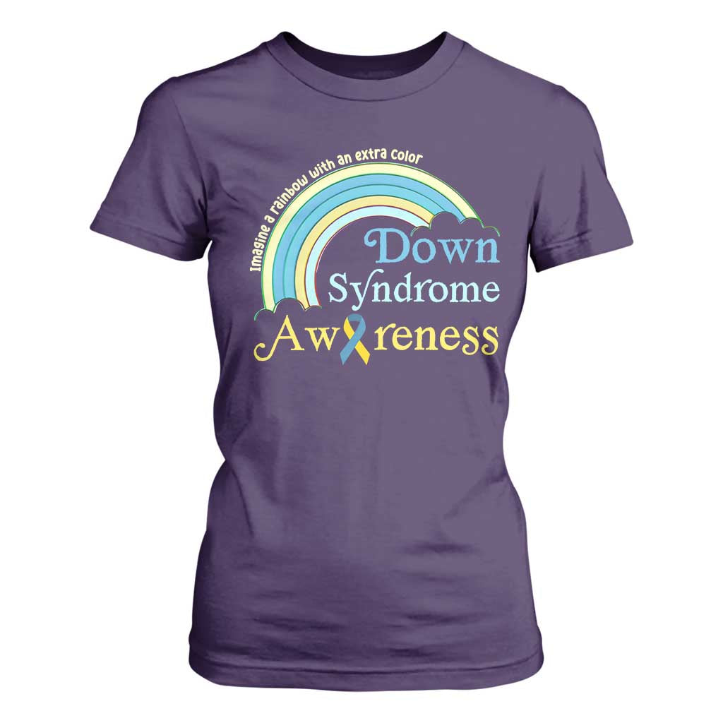 Down Syndrome Support T Shirt For Women Imagine A Rainbow With An Extra Color
