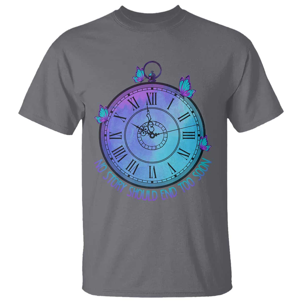 Suicide Prevention Support T Shirt No Story Should End Too Soon Butterfly Clock