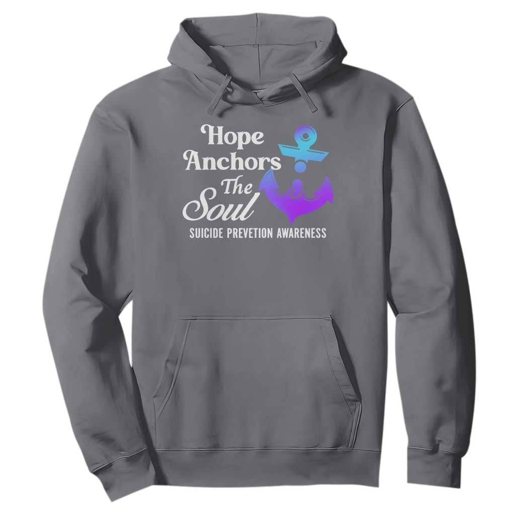Suicide Prevention Support Hoodie Hope Anchors The Soul Teal And Purple Semicolon