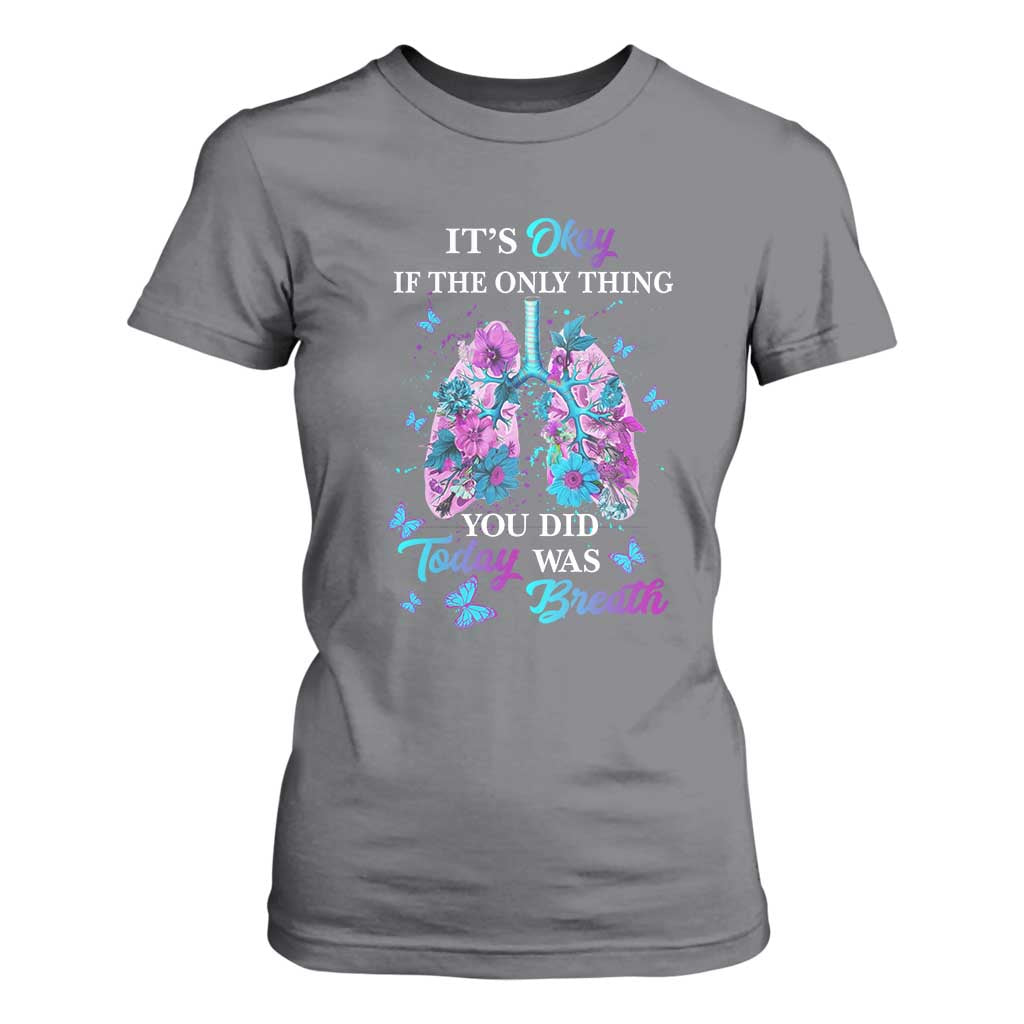 Suicide Prevention Support T Shirt For Women Inspirational Breathe Today Semicolon Flower Butterfly