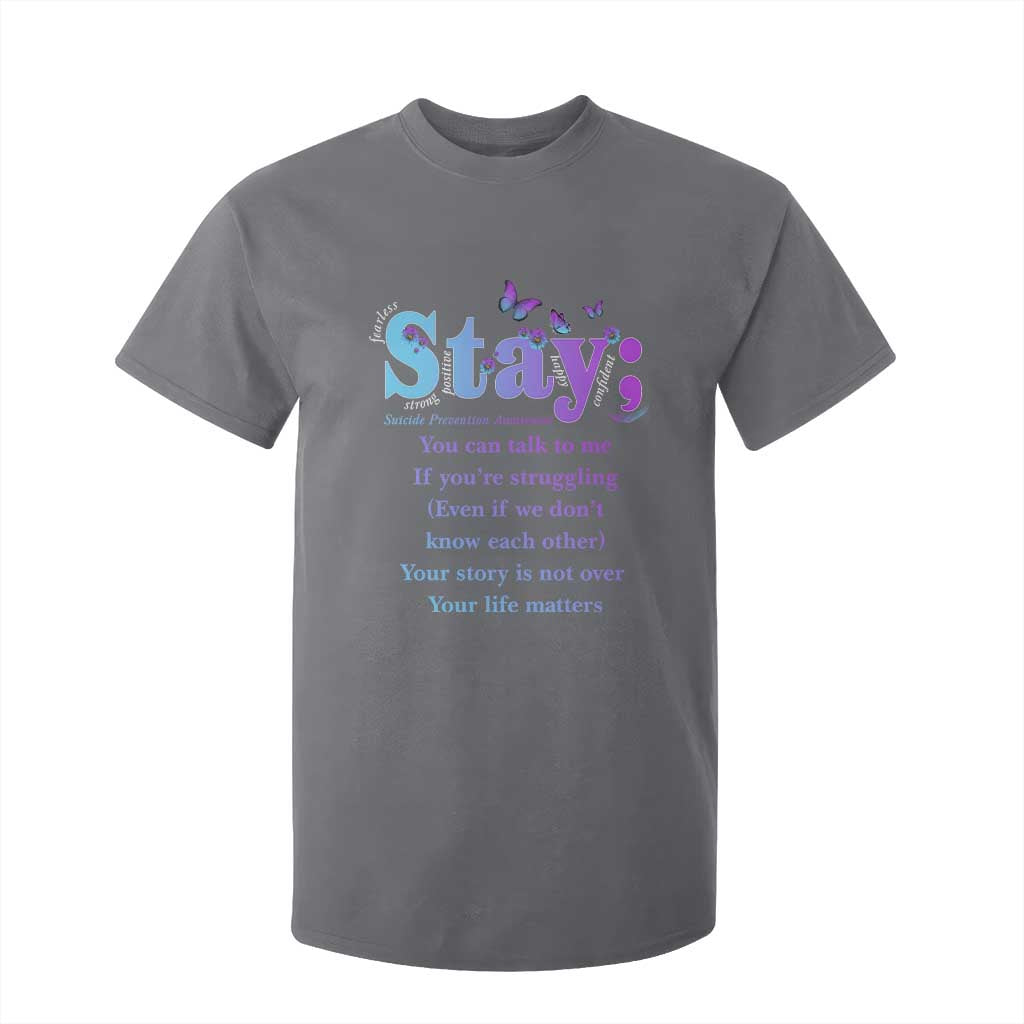 Inspirational Suicide Prevention T Shirt For Kid You’re Alive For A Reason Semicolon Support