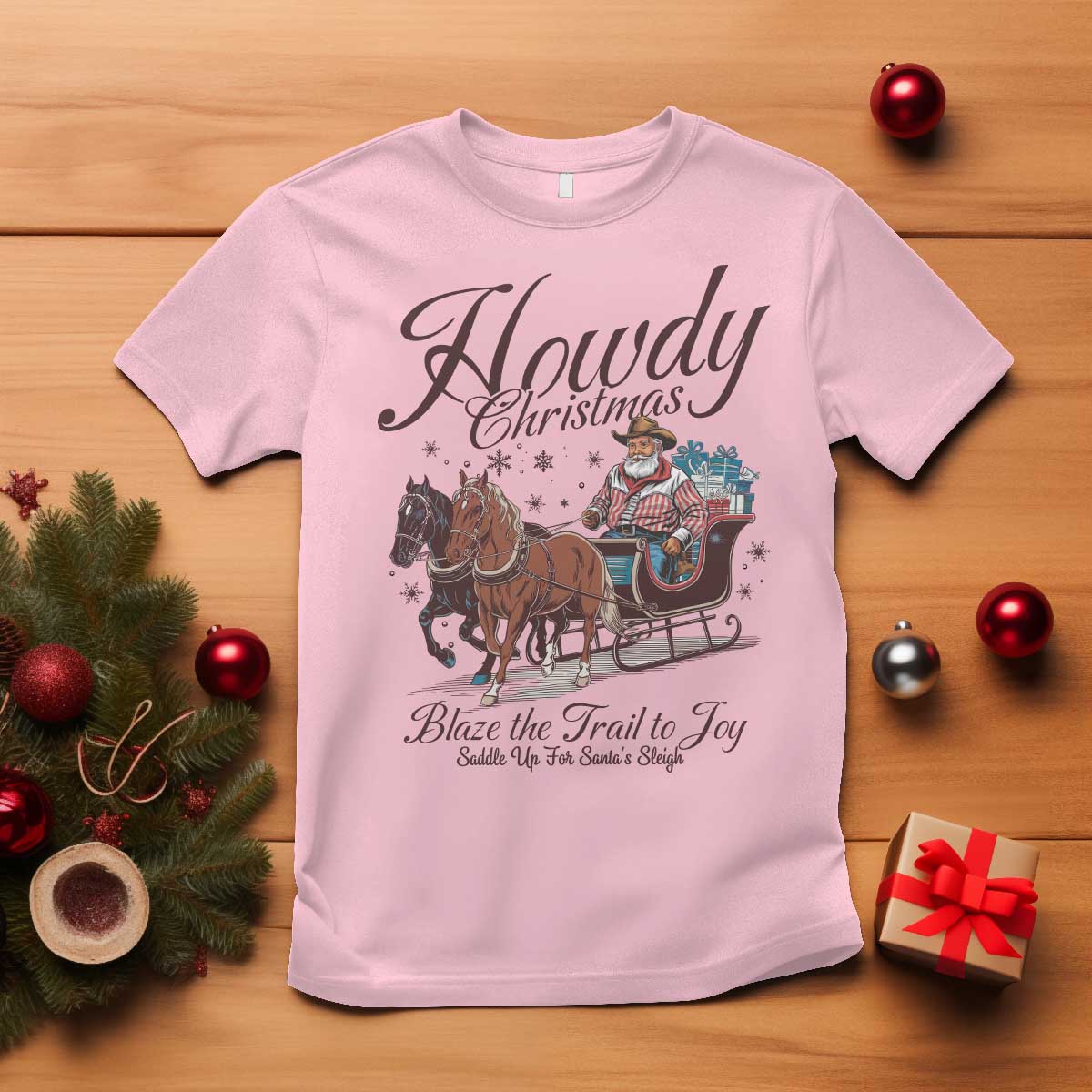 western-christmas-t-shirt-howdy-christmas-blaze-the-trail-to-joy-cowboy-santa