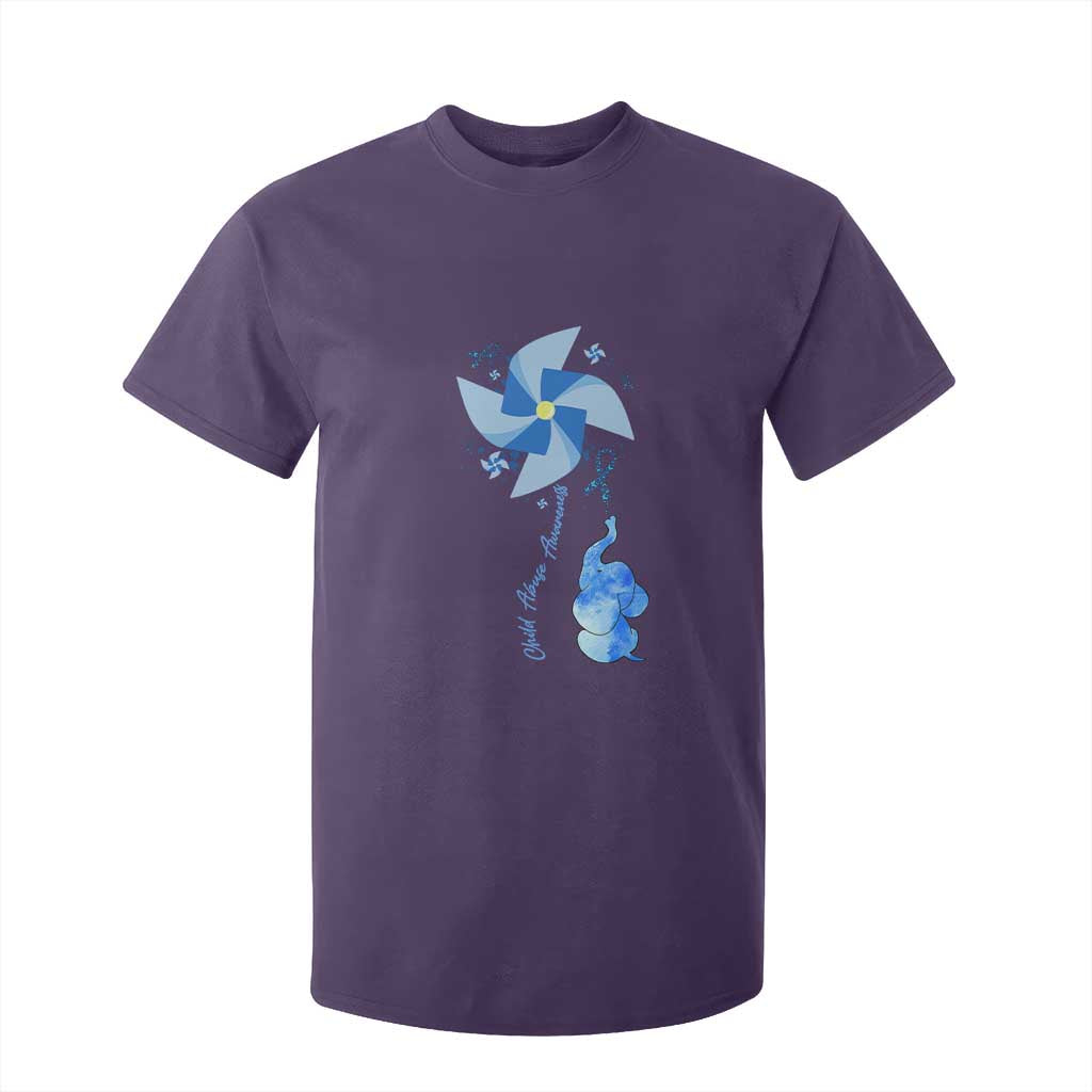 Child Abuse Prevention Support T Shirt For Kid Pinwheel Elephant