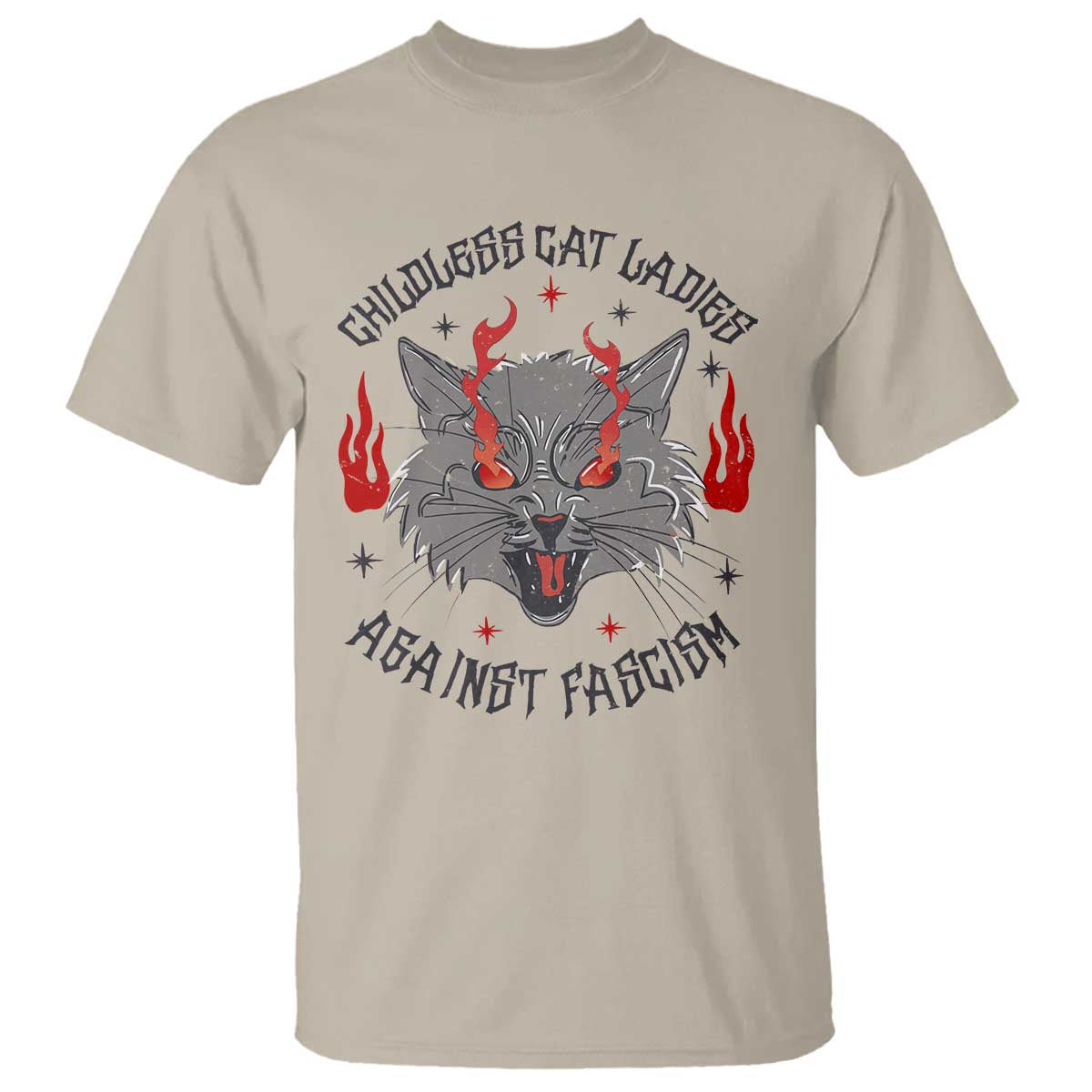 funny-childless-cat-ladies-against-fascism-t-shirt-angry-fire-cat-feminist