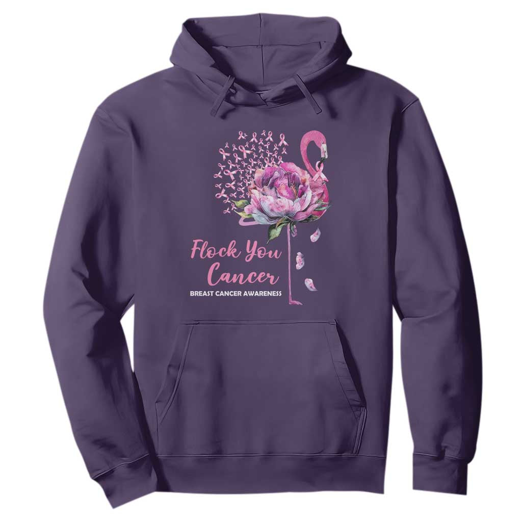 Pink Ribbon Flamingo Breast Cancer Support Hoodie Fight Cancer Awareness