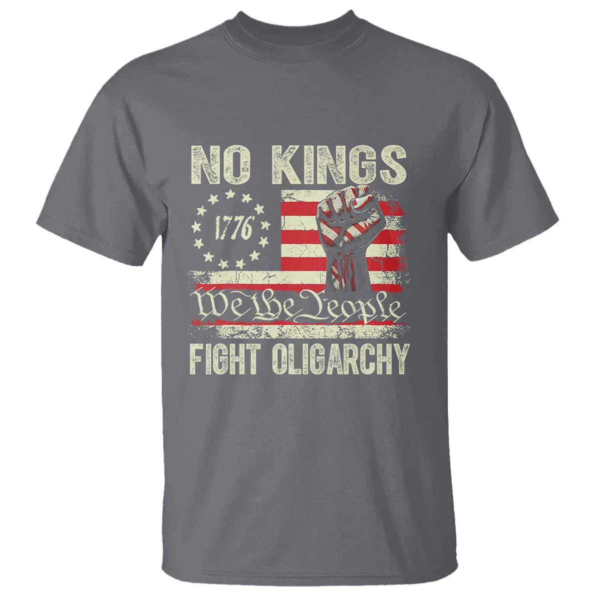 funny-no-kings-fight-oligarchy-t-shirt-betsy-ross-flag-hand-fist