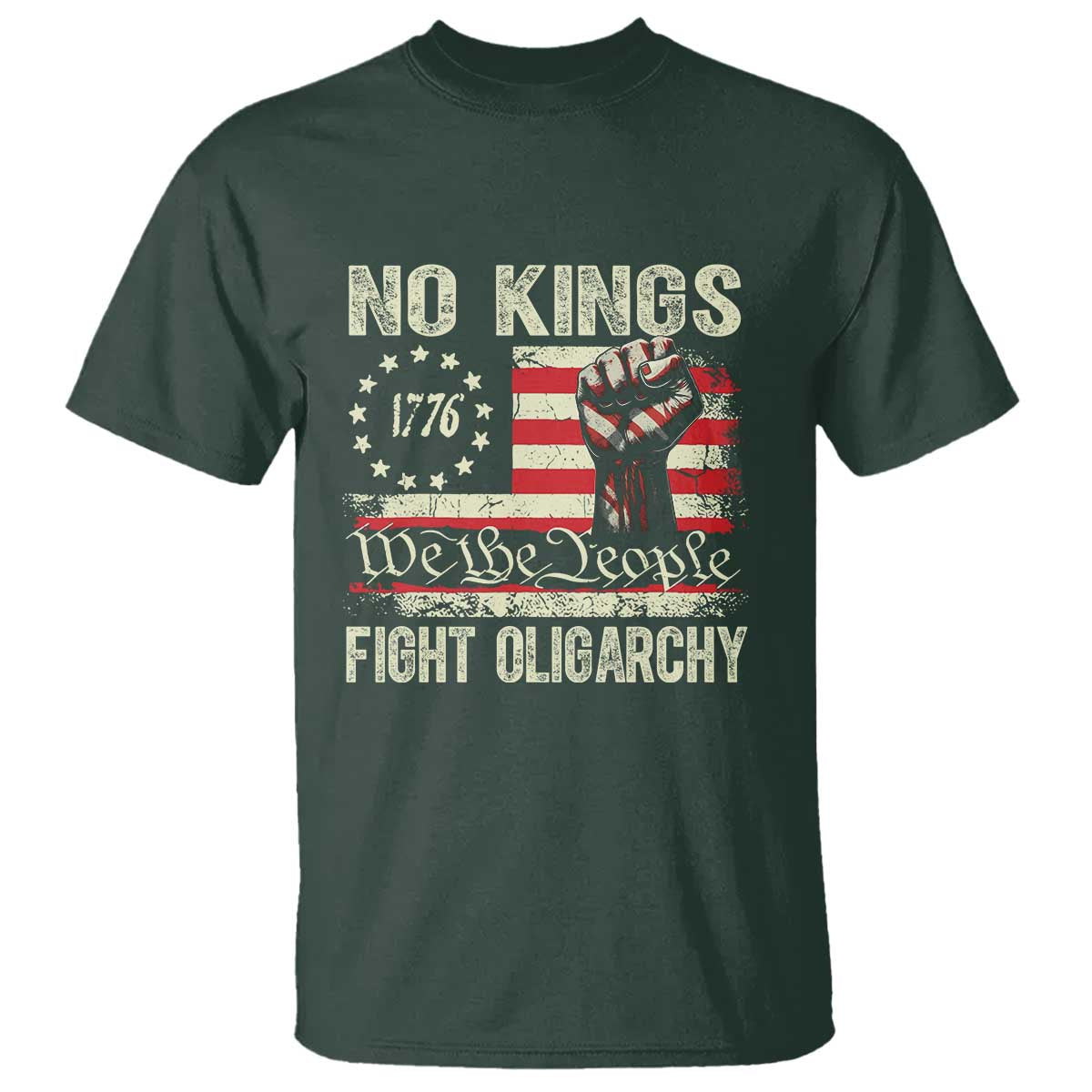 funny-no-kings-fight-oligarchy-t-shirt-betsy-ross-flag-hand-fist