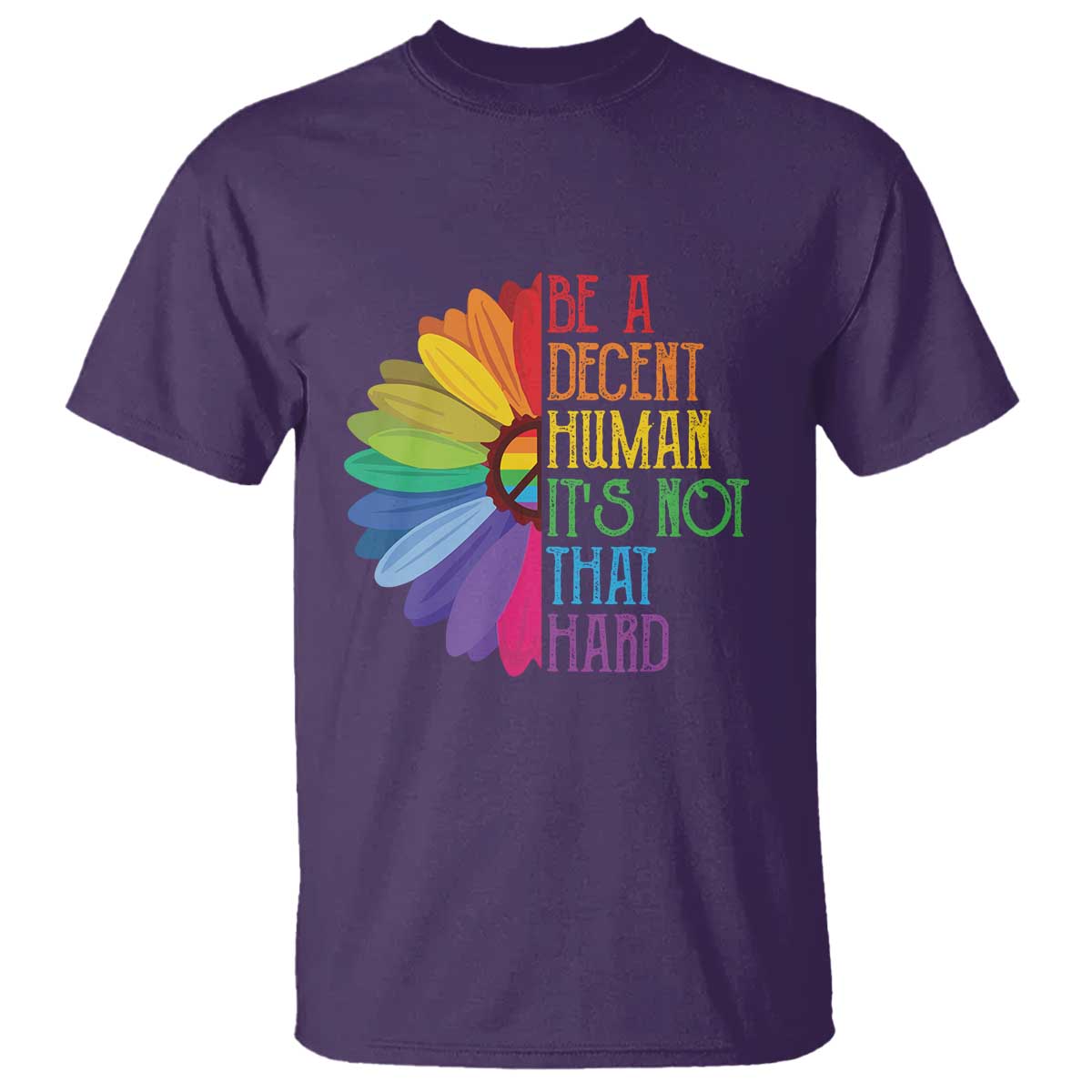 lgbtq-be-a-decent-human-its-not-that-hard-t-shirt-rainbow-flower