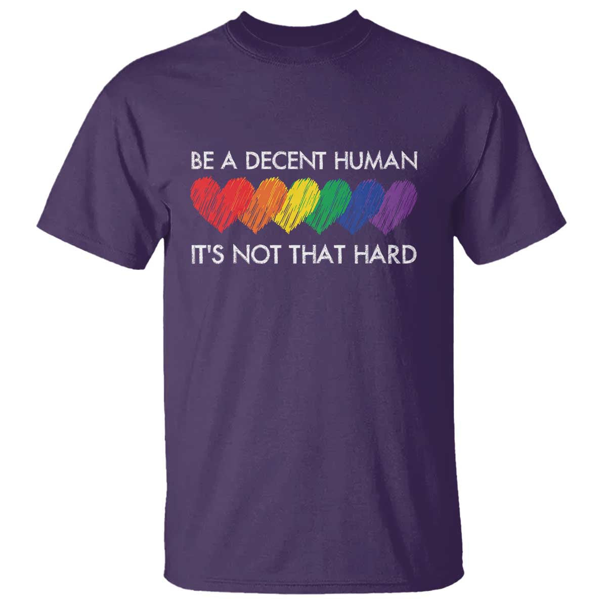 lgbtq-be-a-decent-human-its-not-that-hard-t-shirt-rainbow-hearts