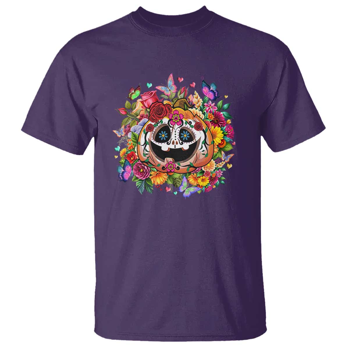 day-of-the-dead-t-shirt-pumpkin-sugar-skull-halloween-flowers