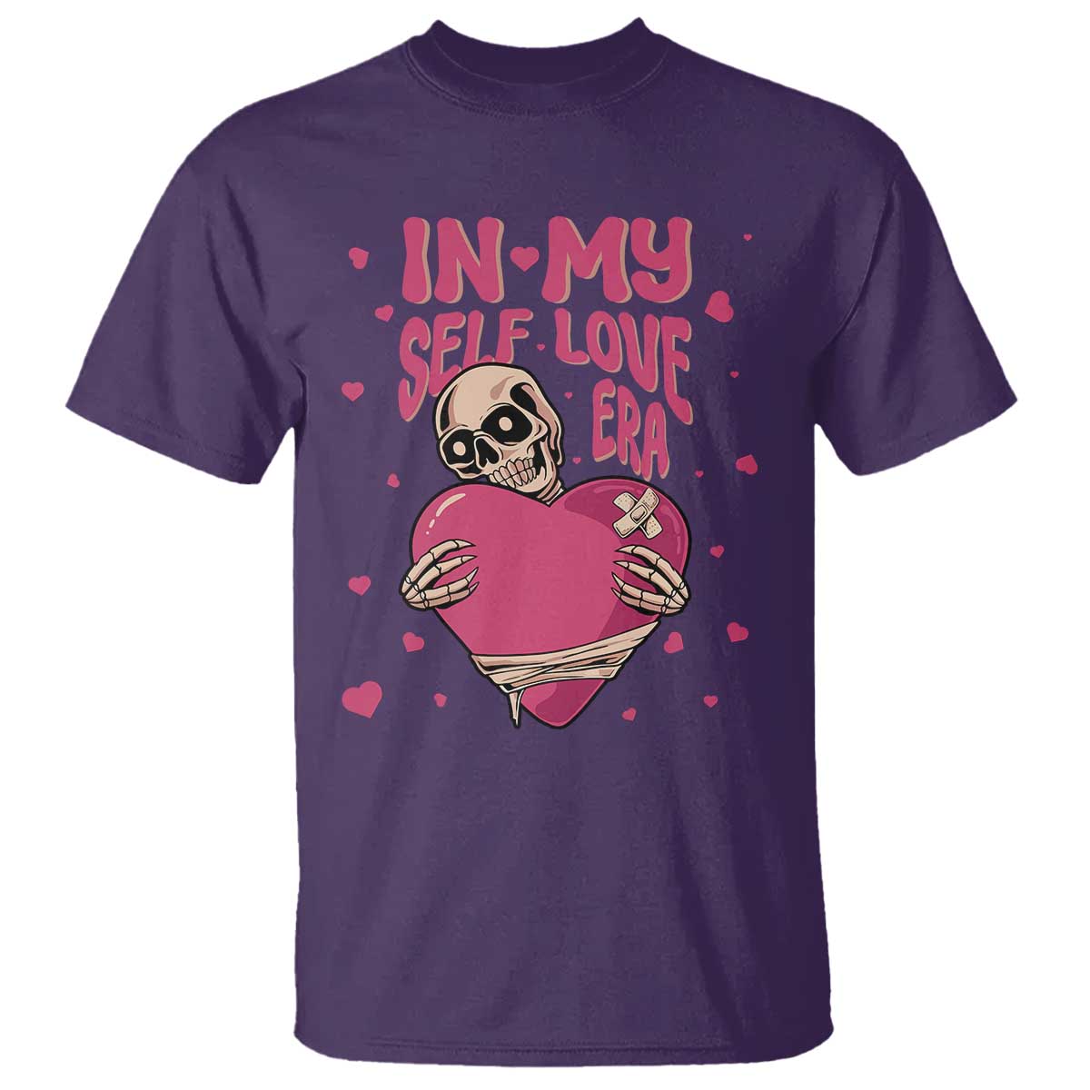funny-anti-valentines-day-t-shirt-in-my-self-love-era-skeleton-hearts